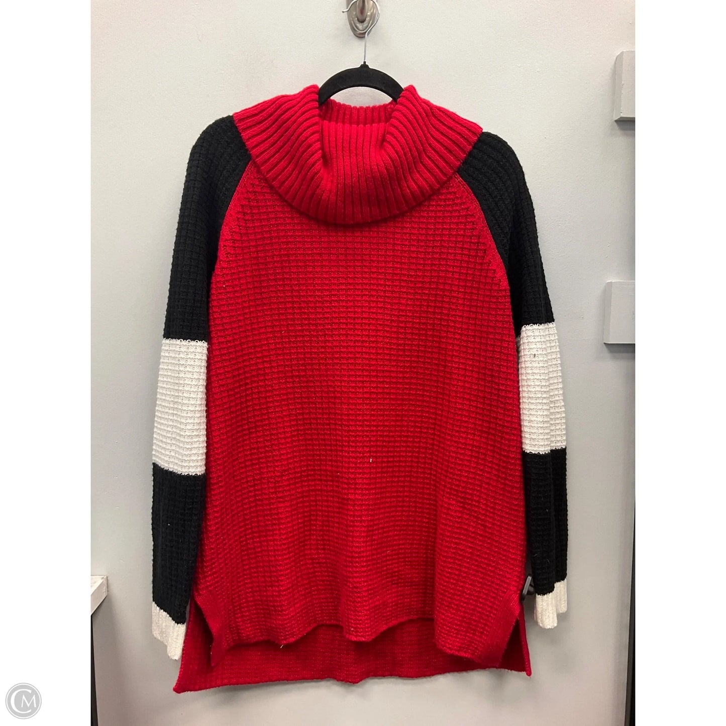 Sweater By Talbots In Black & Red, Size: L