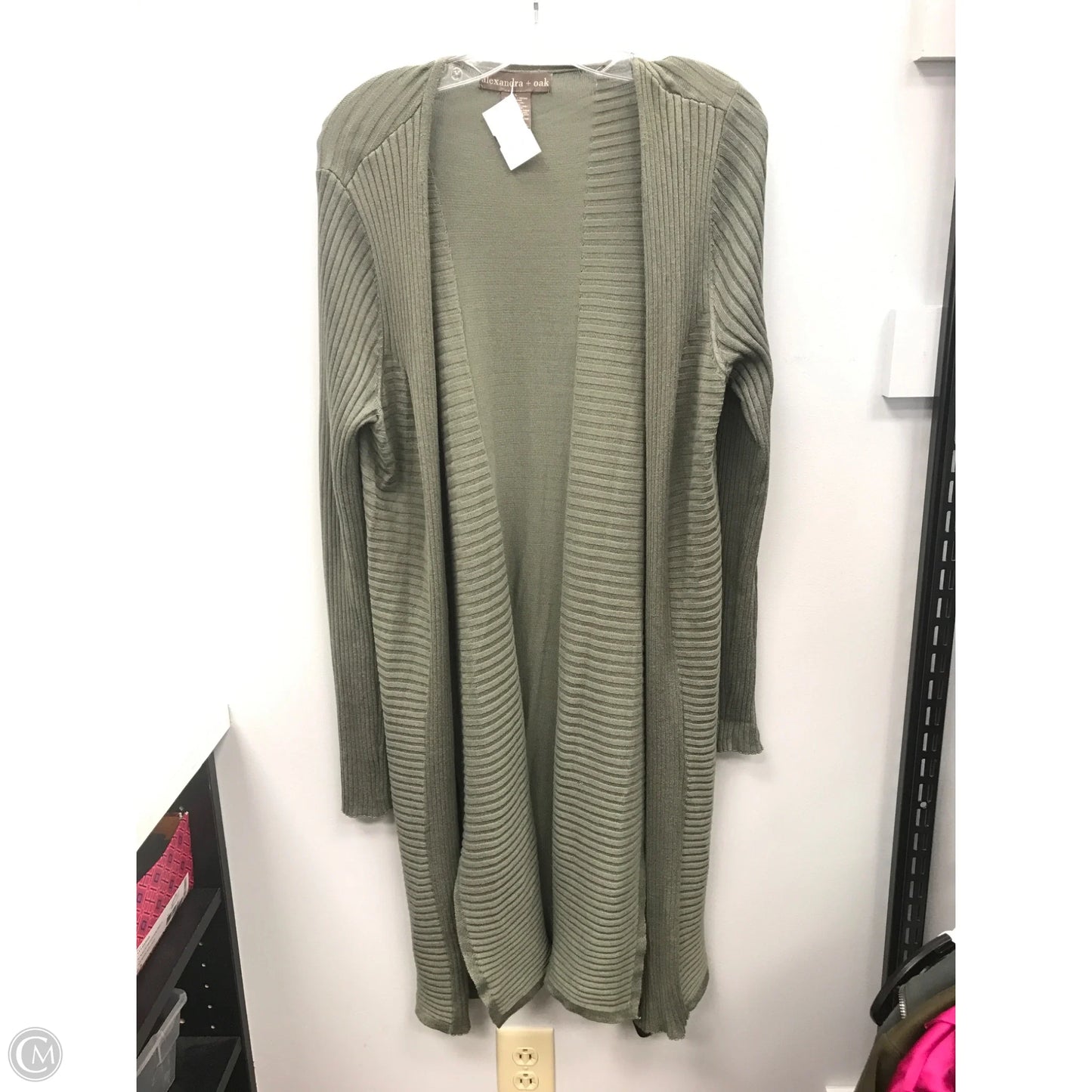 Sweater Cardigan By Clothes Mentor In Green, Size: L