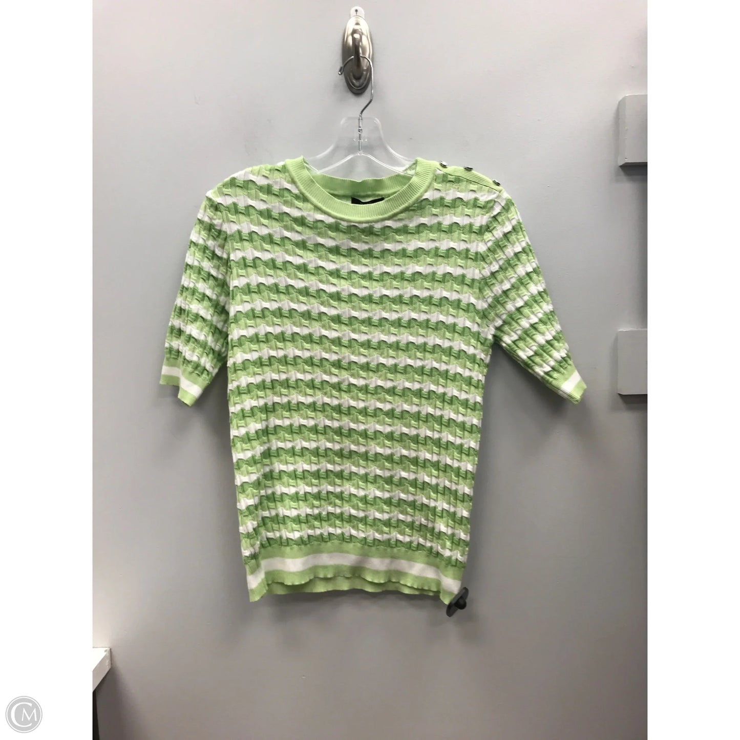 Sweater Short Sleeve By Tahari In Green, Size: M