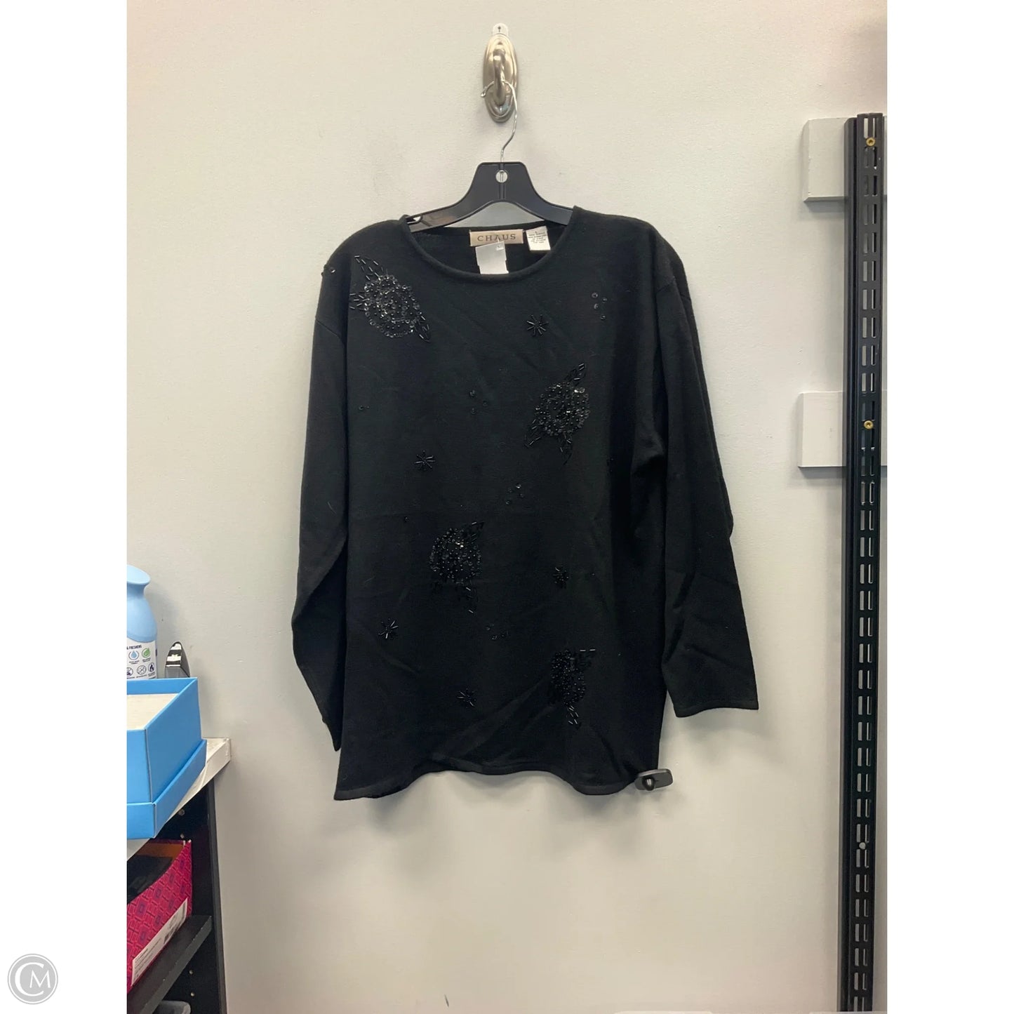Sweater By Chaus In Black, Size: L