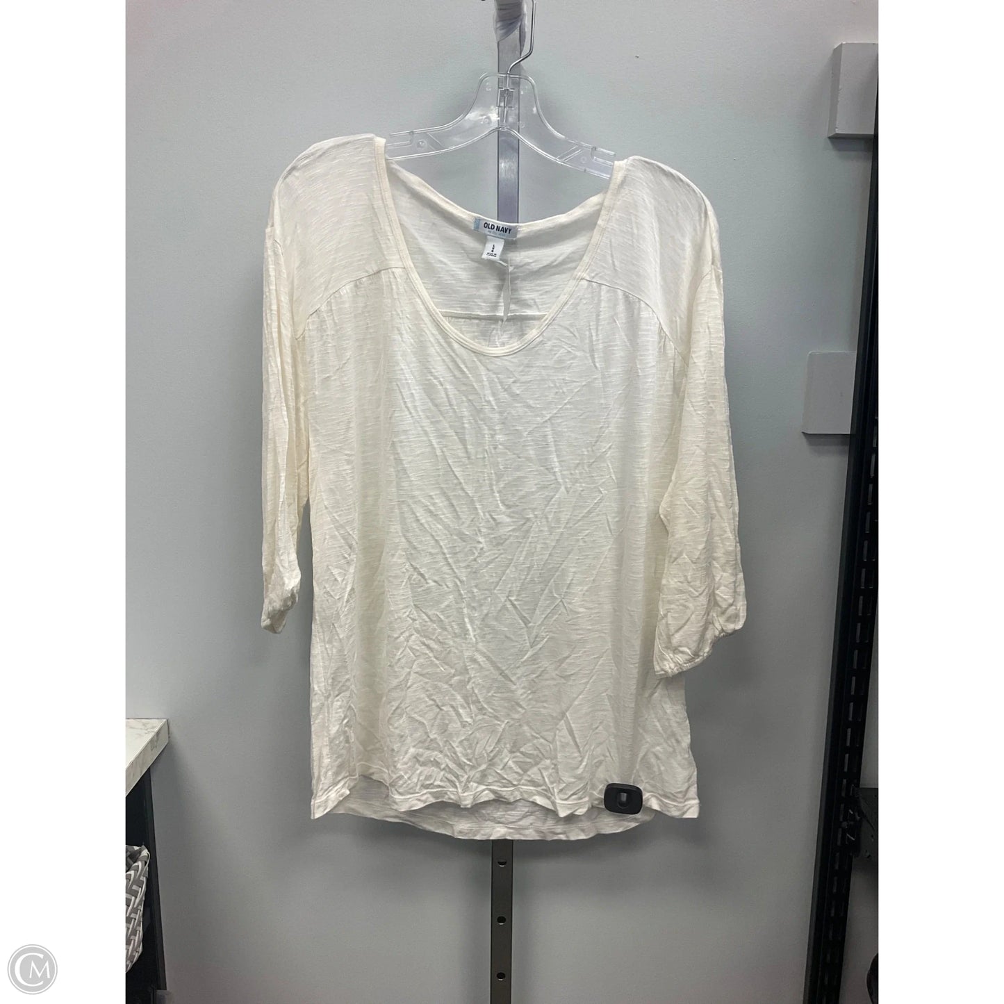 Top Short Sleeve Basic By Old Navy In Cream, Size: L
