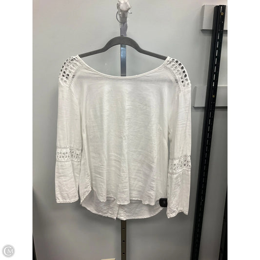 Top Long Sleeve By Clothes Mentor In White, Size: M