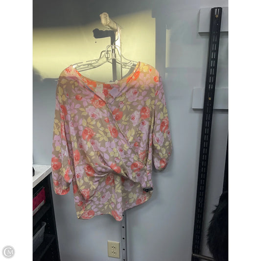 Top Long Sleeve By Lush In Floral Print, Size: S