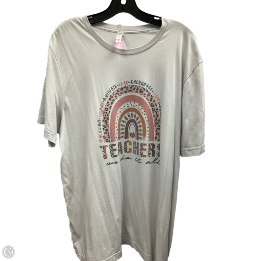 Top Short Sleeve By Bella + Canvas In Grey, Size: 2x