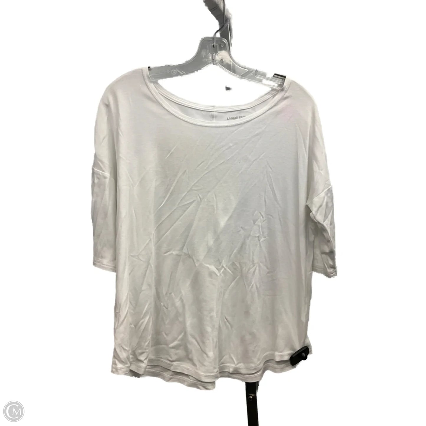 Top 3/4 Sleeve By Lands End In White, Size: L