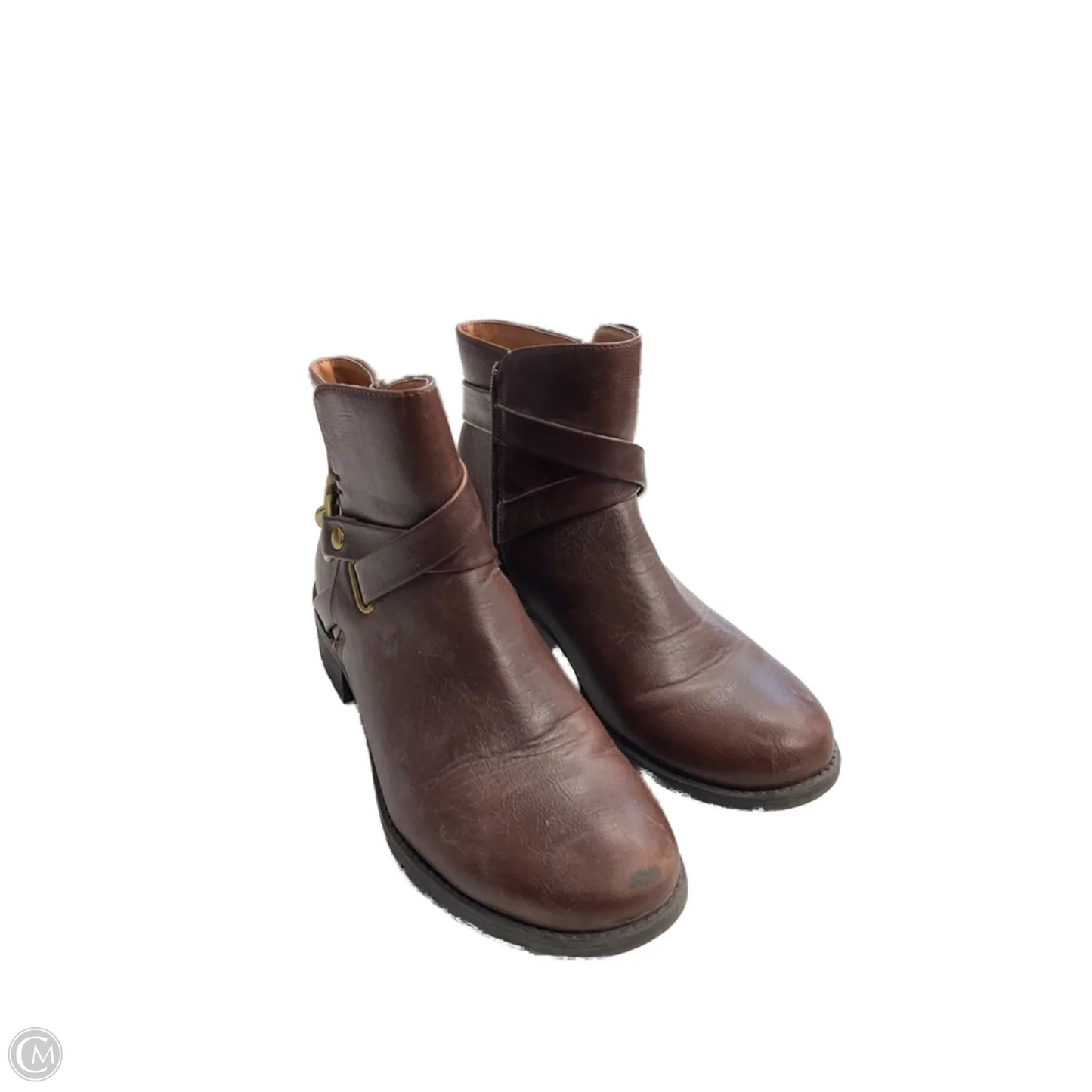 Boots Ankle Heels By Croft And Barrow In Brown, Size: 9.5