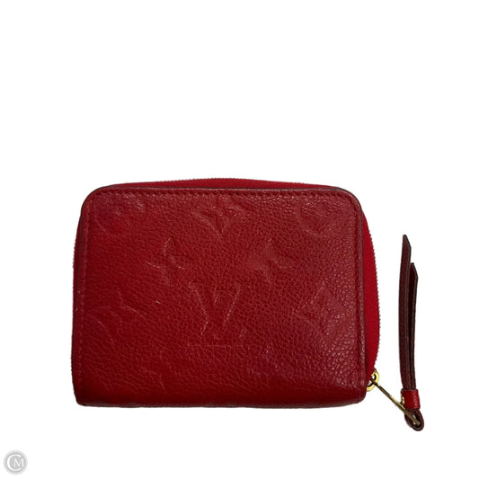 Wallet Luxury Designer By Louis Vuitton, Size: Small