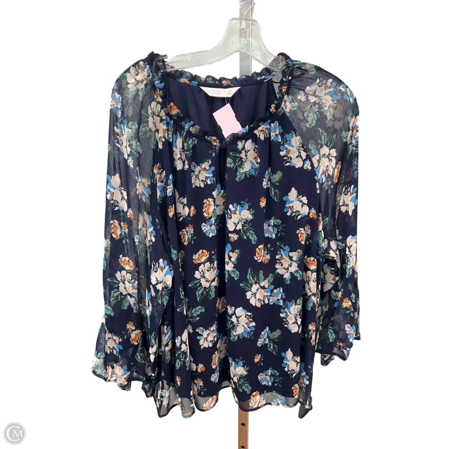 Top Long Sleeve By Lc Lauren Conrad In Blue, Size: Xl