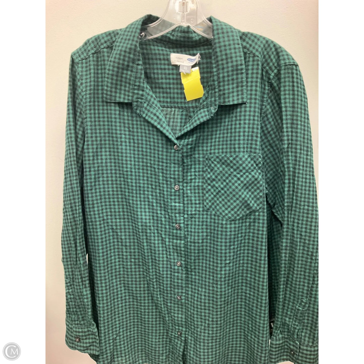 Top Long Sleeve By Old Navy In Plaid Pattern, Size: Xl