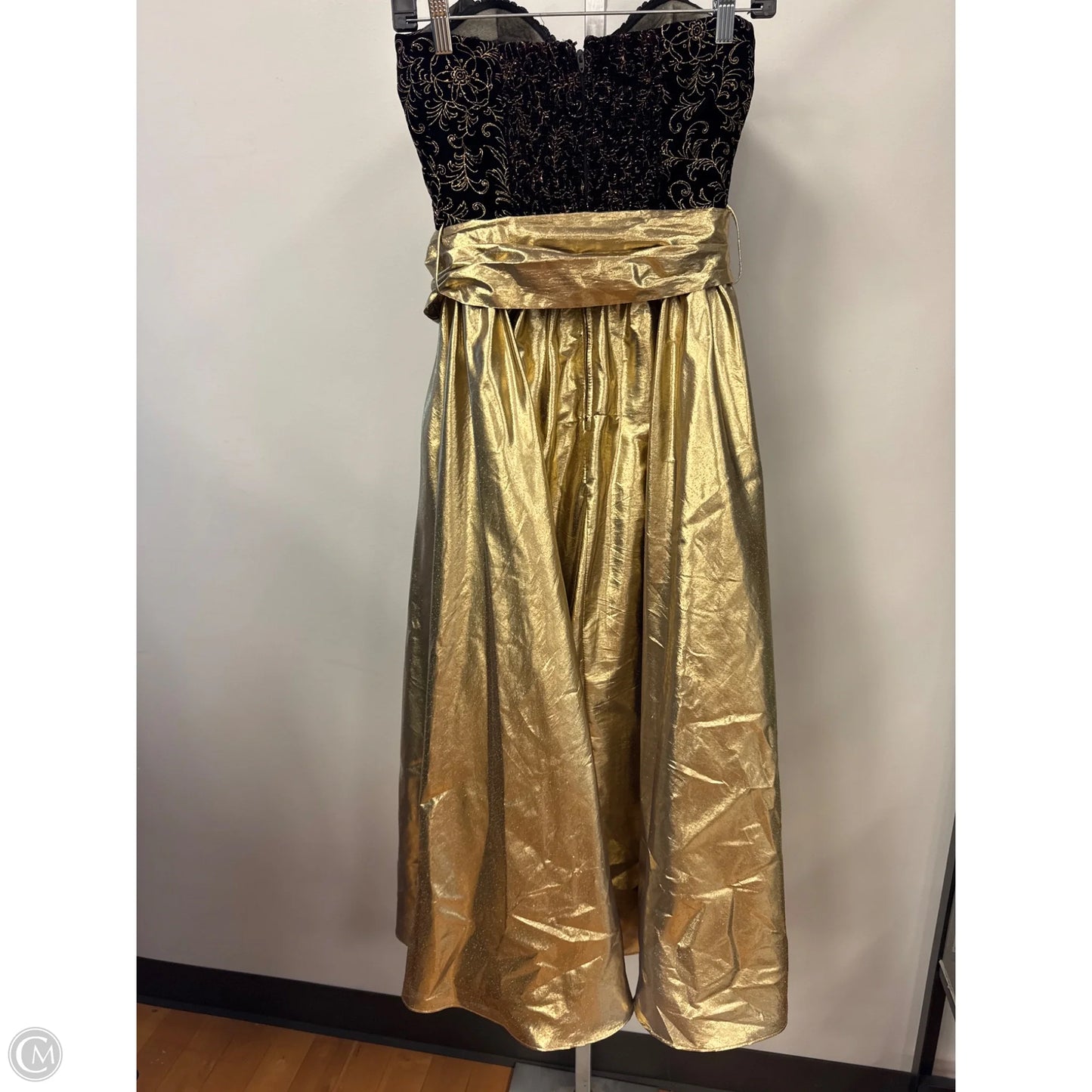 Dress Party Midi By Betsy And Adam In Black & Gold, Size: 6