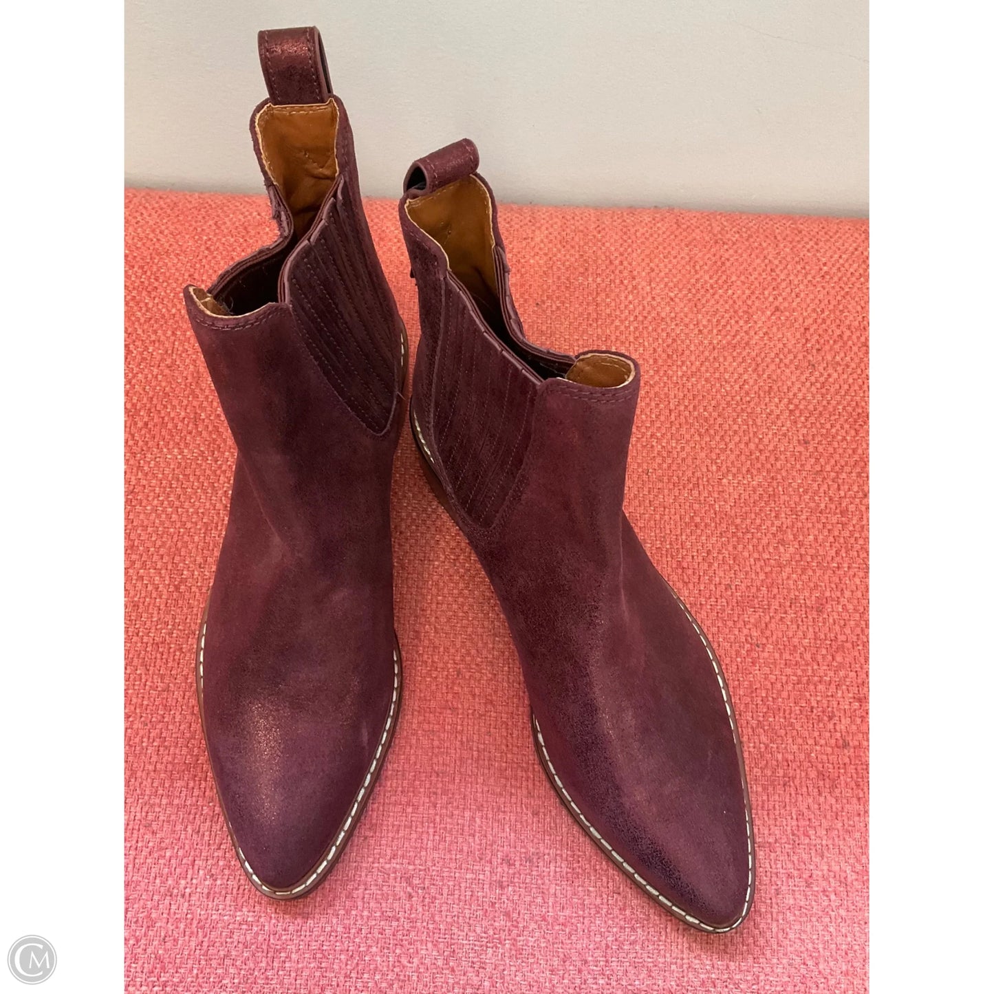 Boots Designer By Coach In Maroon, Size: 7