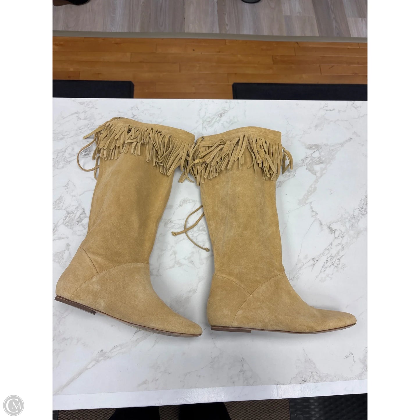 Boots Knee Flats By Clothes Mentor In Yellow, Size: 9.5