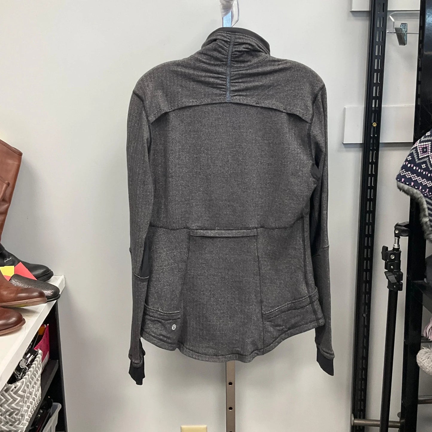 Athletic Jacket By Lululemon In Grey, Size: 12