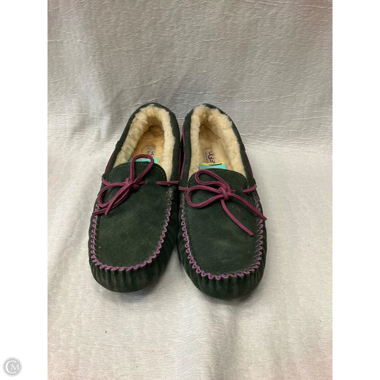 Slippers Designer By Ugg In Green, Size: 9