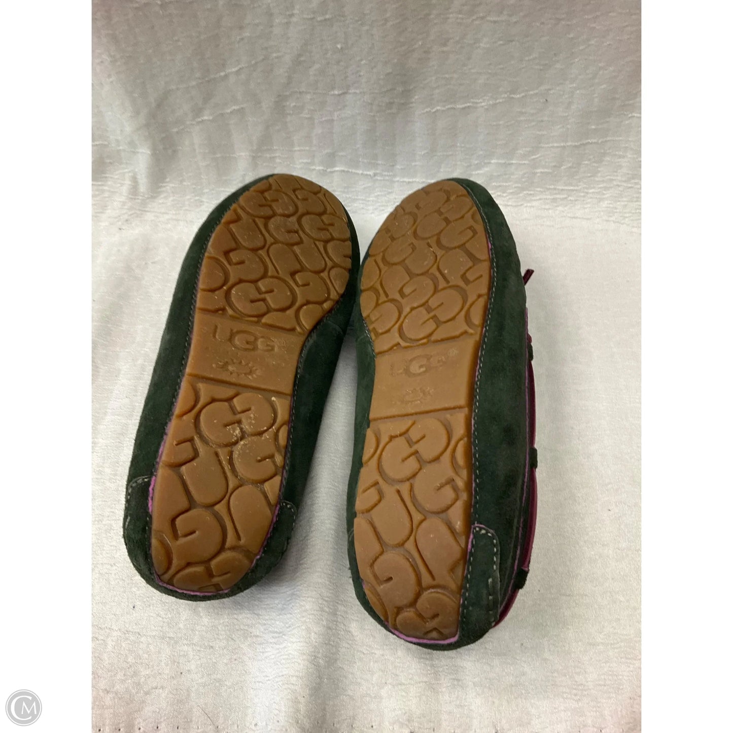 Slippers Designer By Ugg In Green, Size: 9