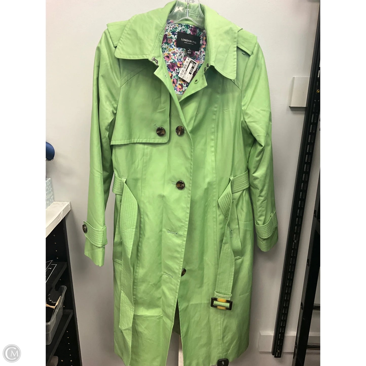 Coat Raincoat By London Fog In Green, Size: M