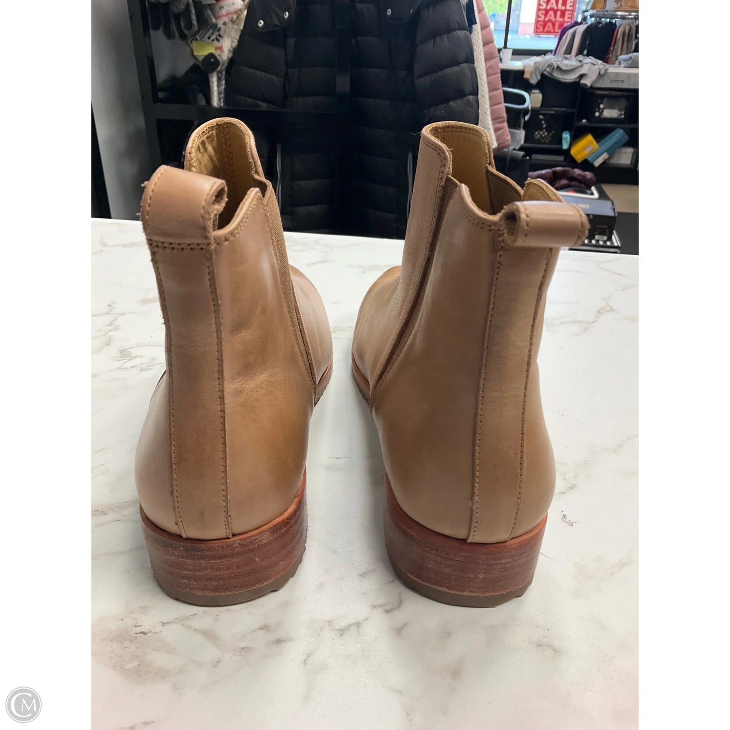 Boots Ankle Heels By Clothes Mentor In Tan, Size: 10
