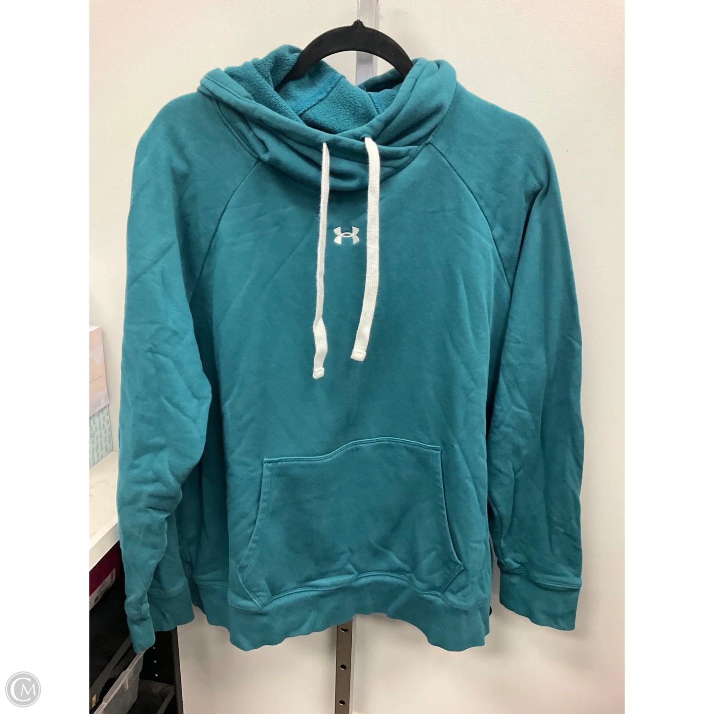 Sweatshirt Hoodie By Under Armour In Teal, Size: Xxl