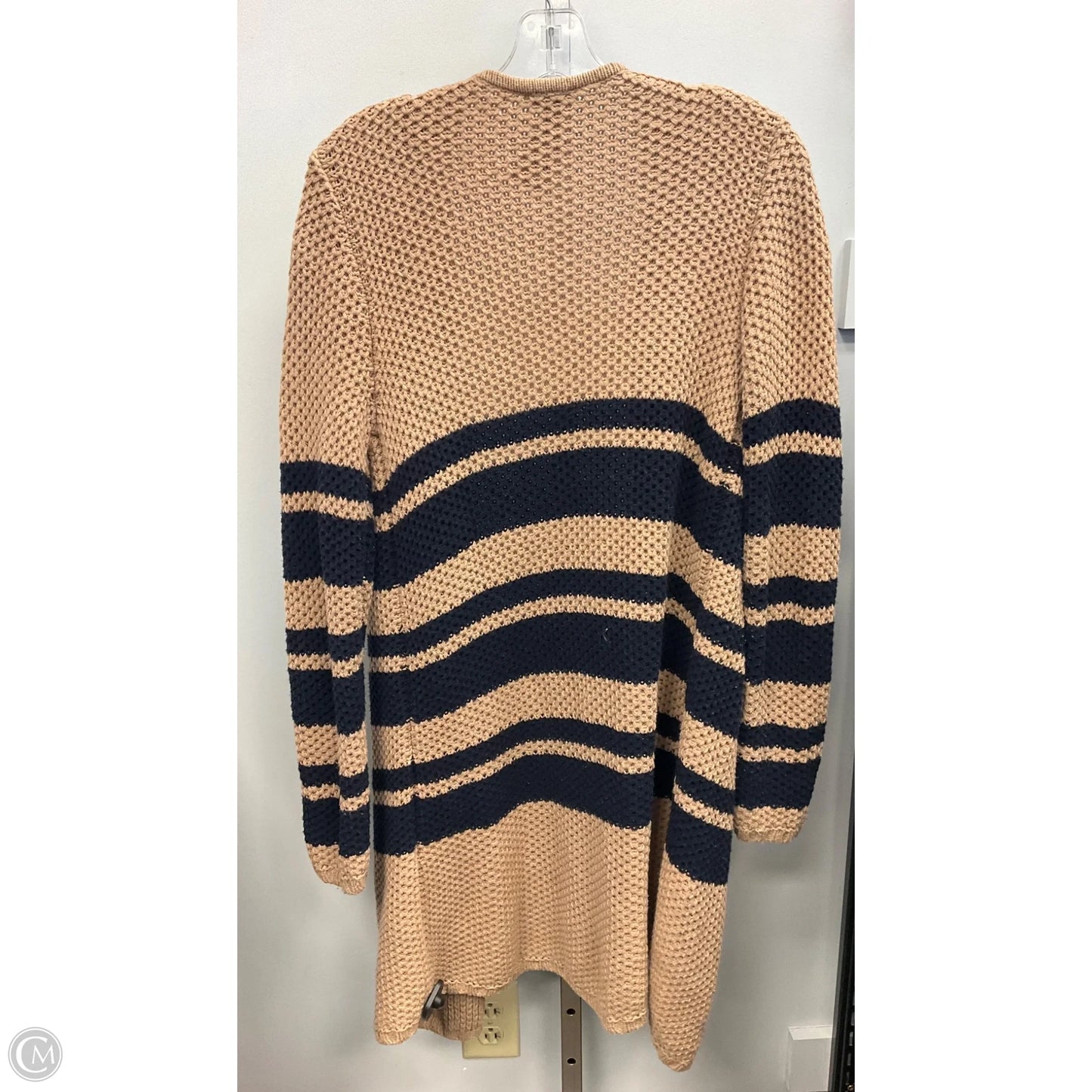 Sweater Cardigan By Talbots In Blue & Tan, Size: S
