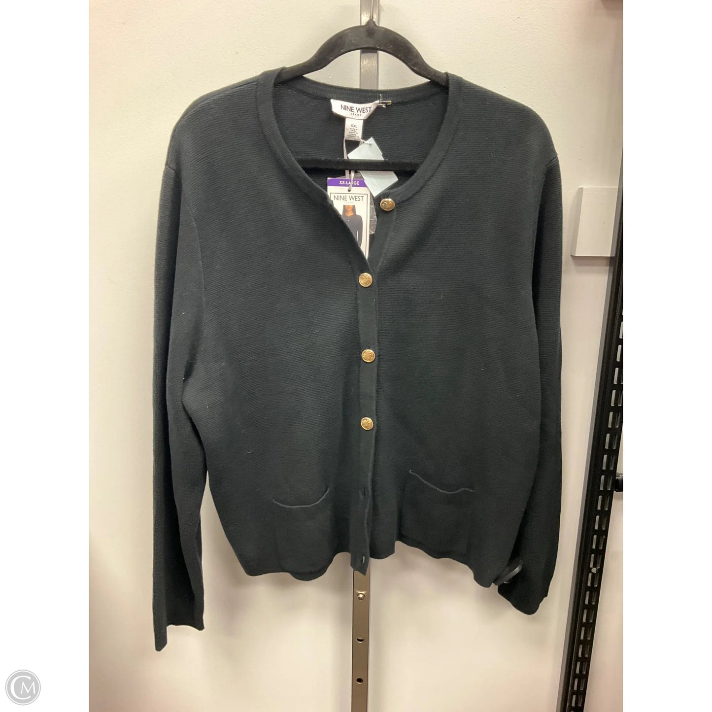 Sweater Cardigan By Nine West In Black, Size: Xxl