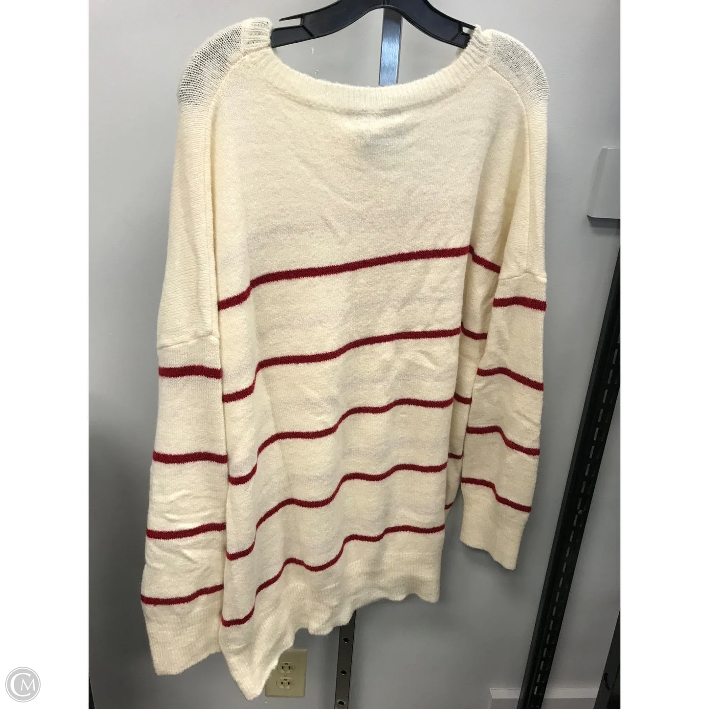 Sweater By Chicsoul In Cream & Red, Size: 2x