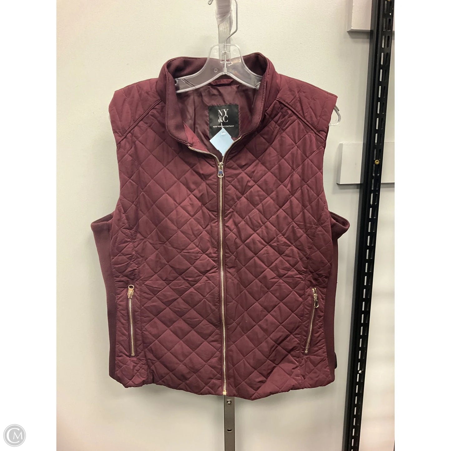 Vest Puffer & Quilted By New York And Co In Maroon, Size: Xl