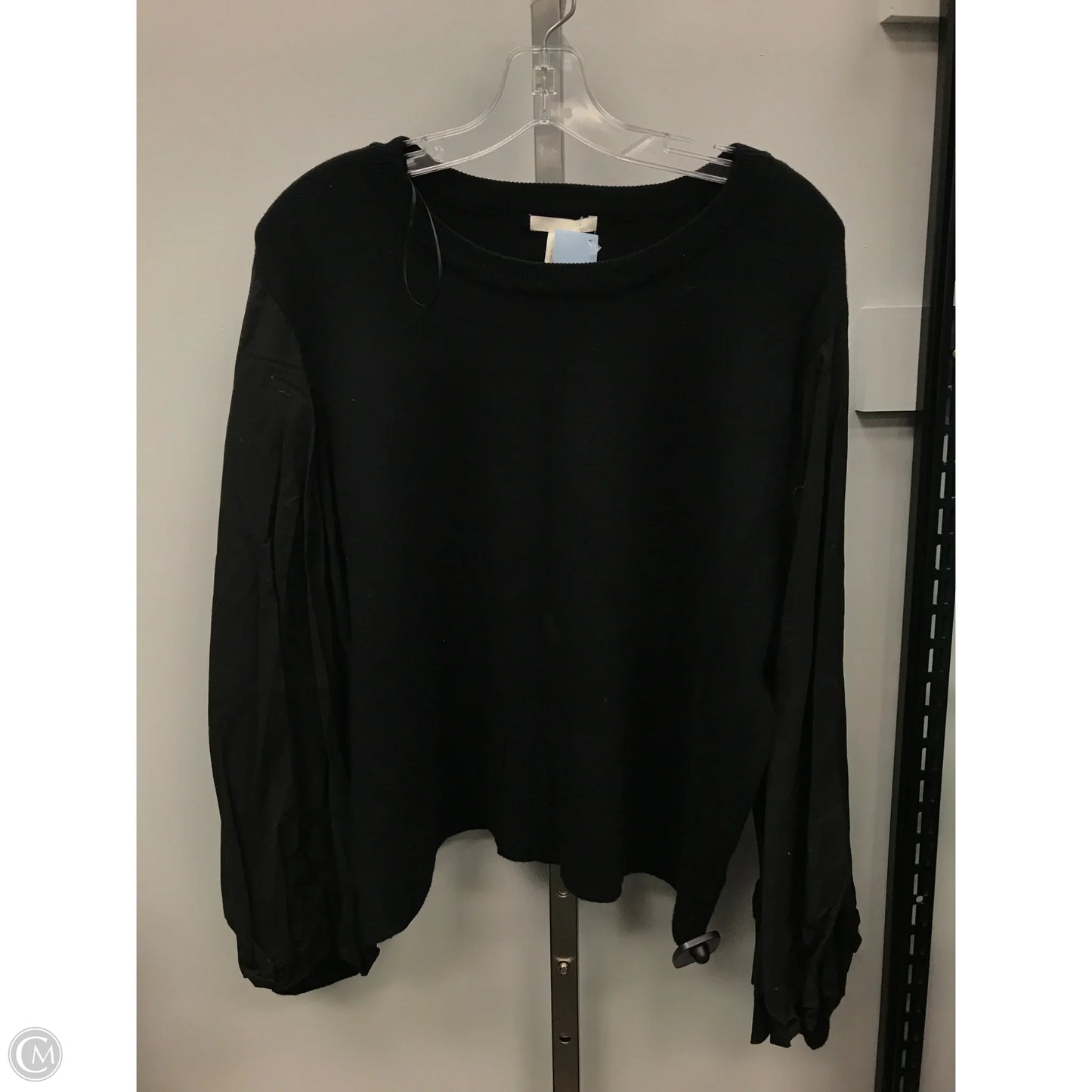 Top Long Sleeve By H&m In Black, Size: M