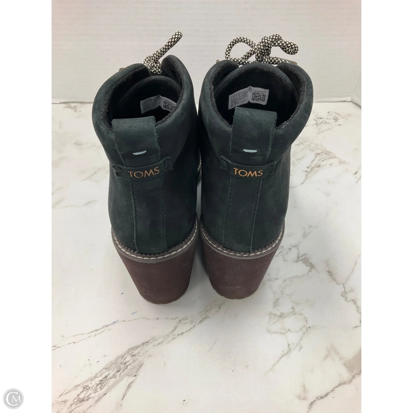 Boots Ankle Heels By Toms In Black & Brown, Size: 8