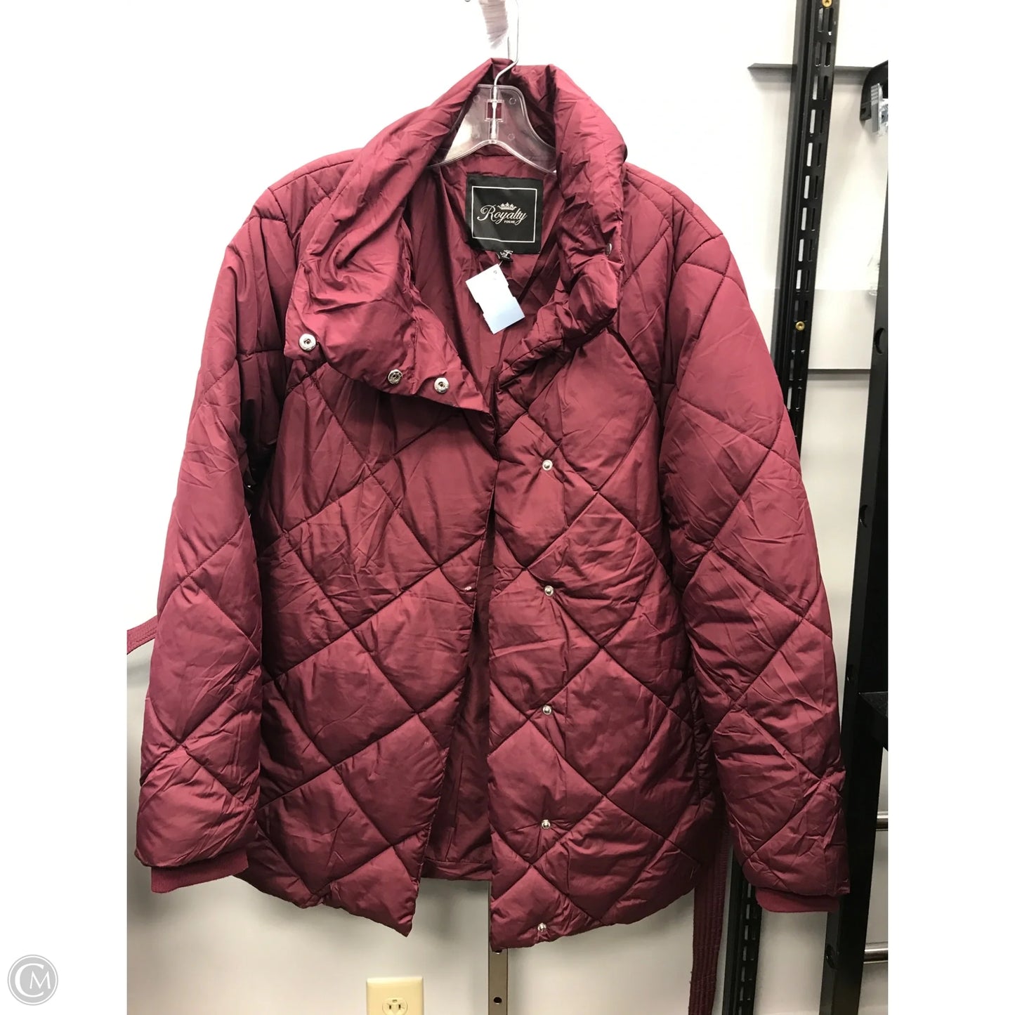 Coat Puffer & Quilted By Royalty In Maroon, Size: L