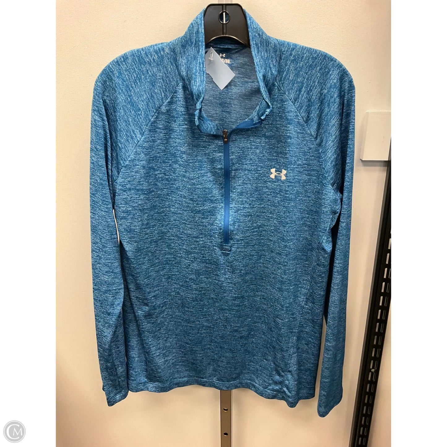 Athletic Top Long Sleeve Collar By Under Armour In Blue, Size: Xl