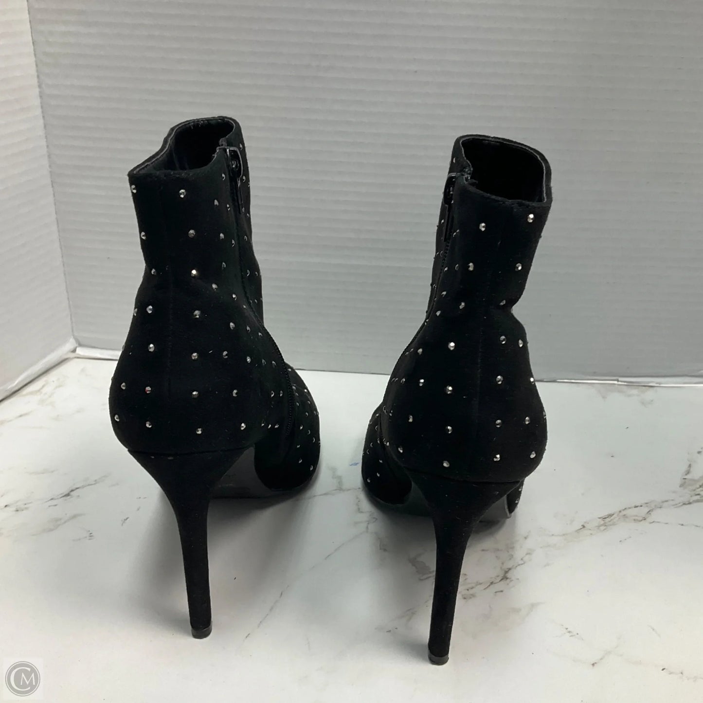 Boots Ankle Heels By Clothes Mentor In Black, Size: 8.5