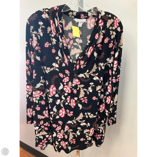 Top 3/4 Sleeve By Charter Club In Floral Print, Size: 3x