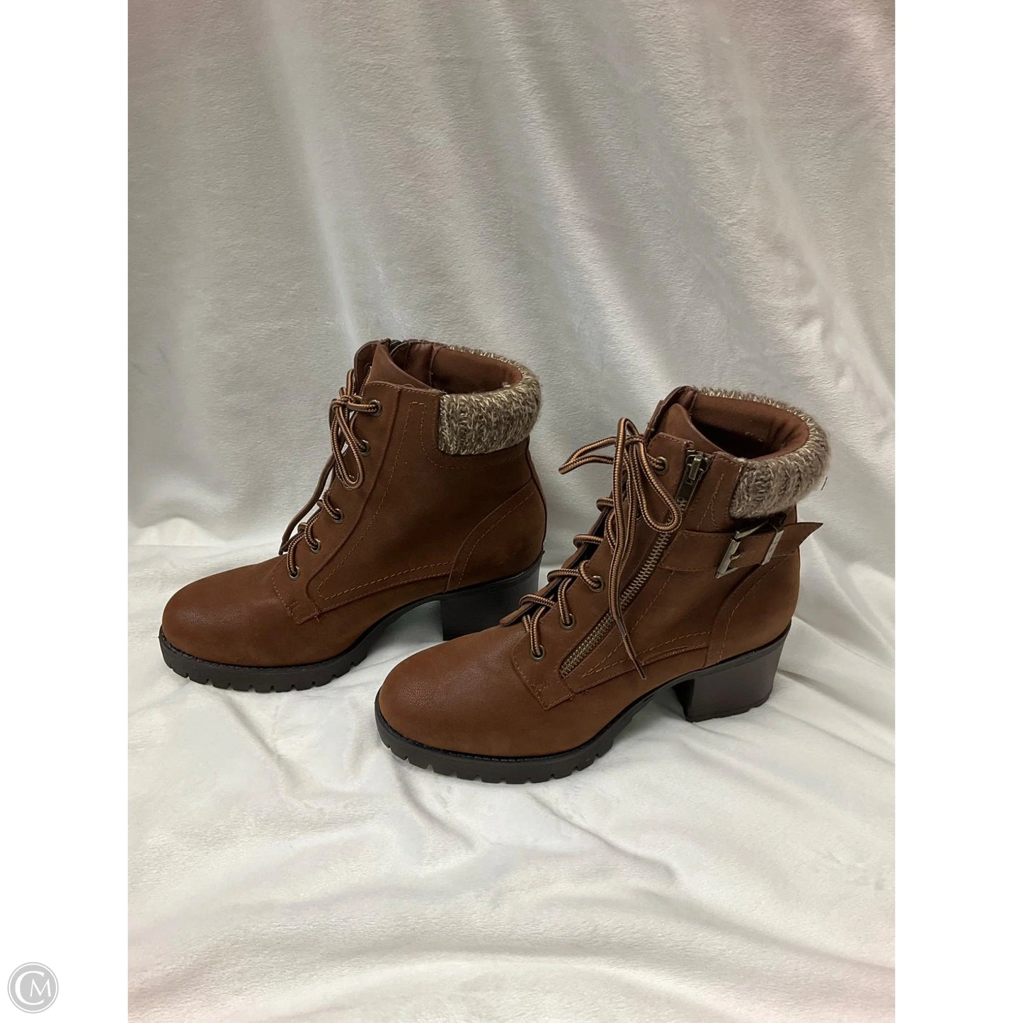 Boots Ankle Heels By Mia In Brown, Size: 8.5