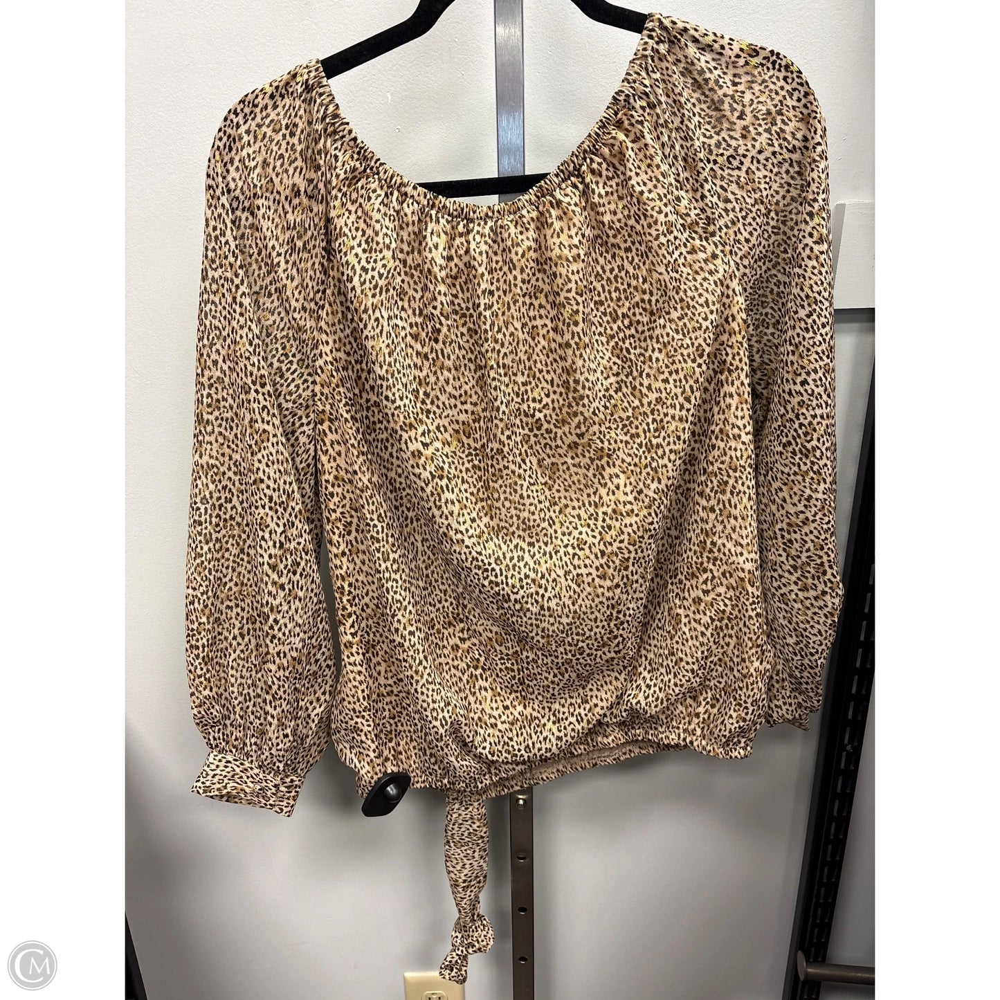 Top Long Sleeve By Cece In Animal Print, Size: L