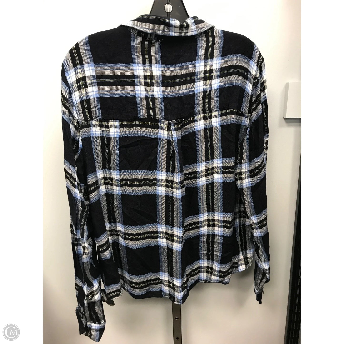 Top Long Sleeve By Beachlunchlounge In Plaid Pattern, Size: L