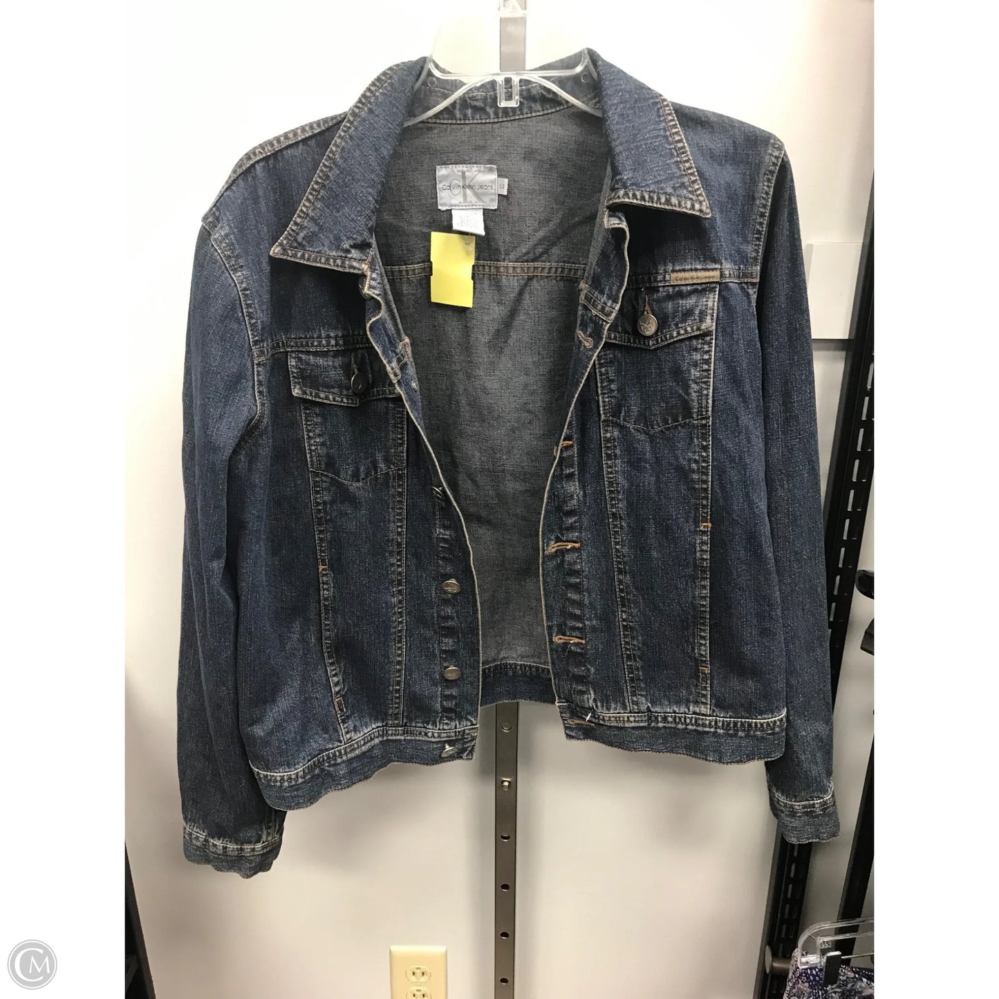Jacket Denim By Calvin Klein In Blue Denim, Size: L