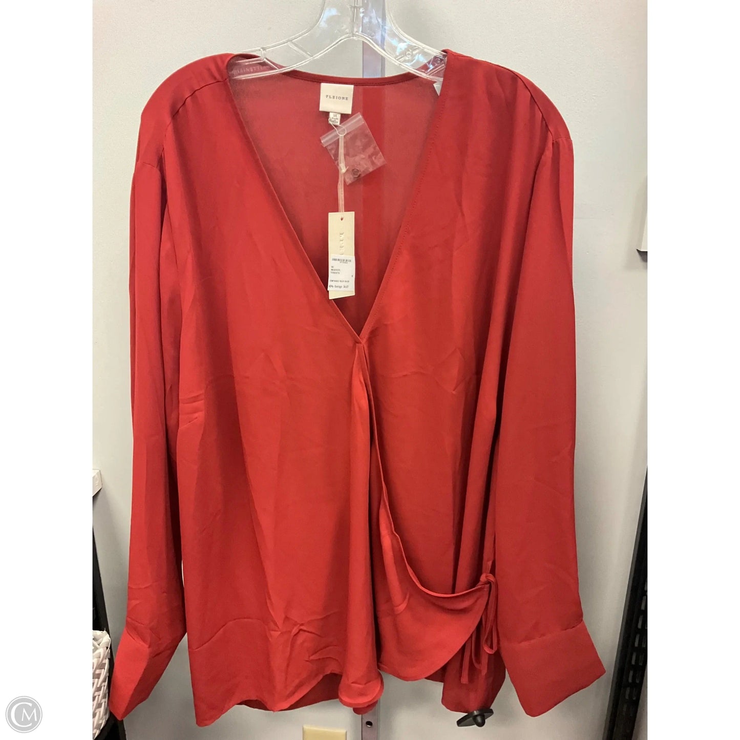 Top Long Sleeve By Pleione In Red, Size: 3x