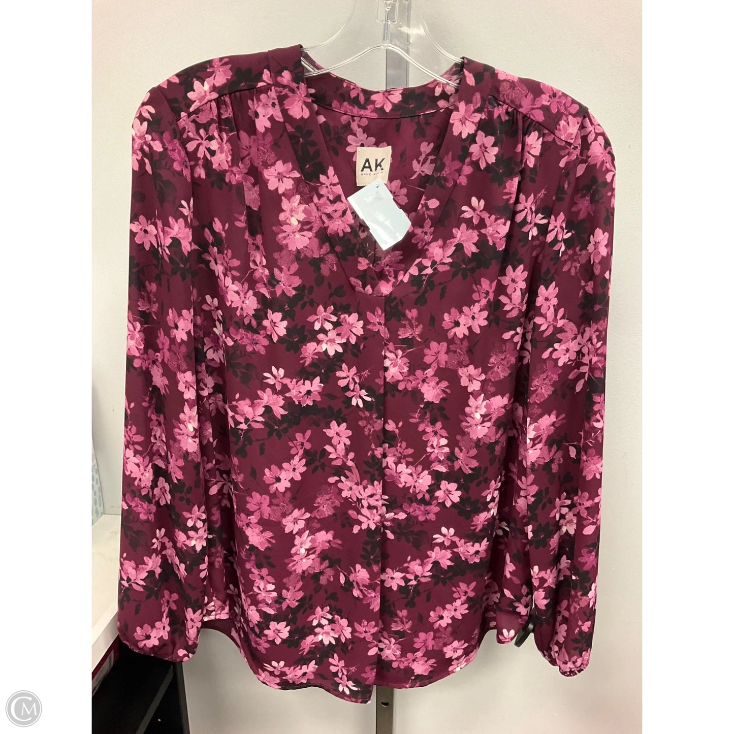 Top Long Sleeve By Anne Klein In Floral Print, Size: Sp