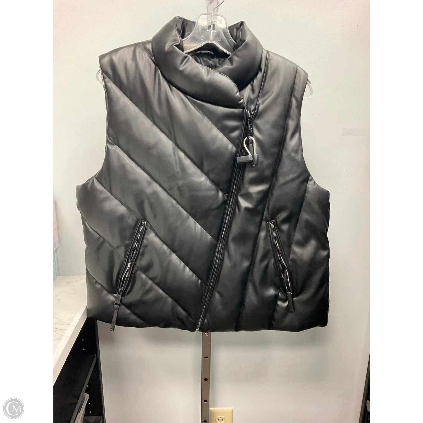 Vest Puffer & Quilted By Dkny In Black, Size: L
