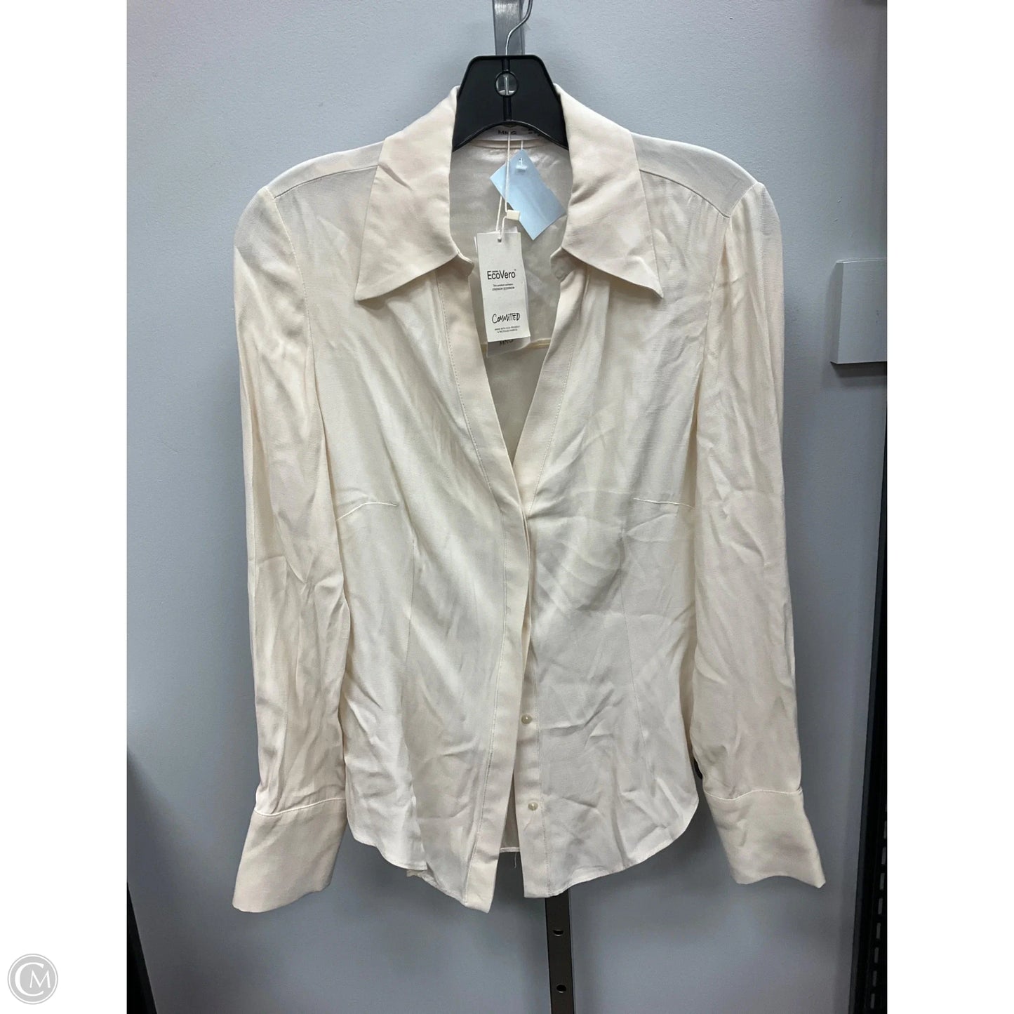 Blouse Long Sleeve By Mng In Cream, Size: 2