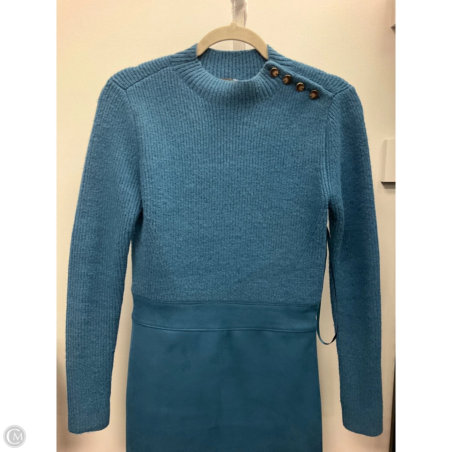 Dress Casual Midi By Ann Taylor In Blue, Size: Xs