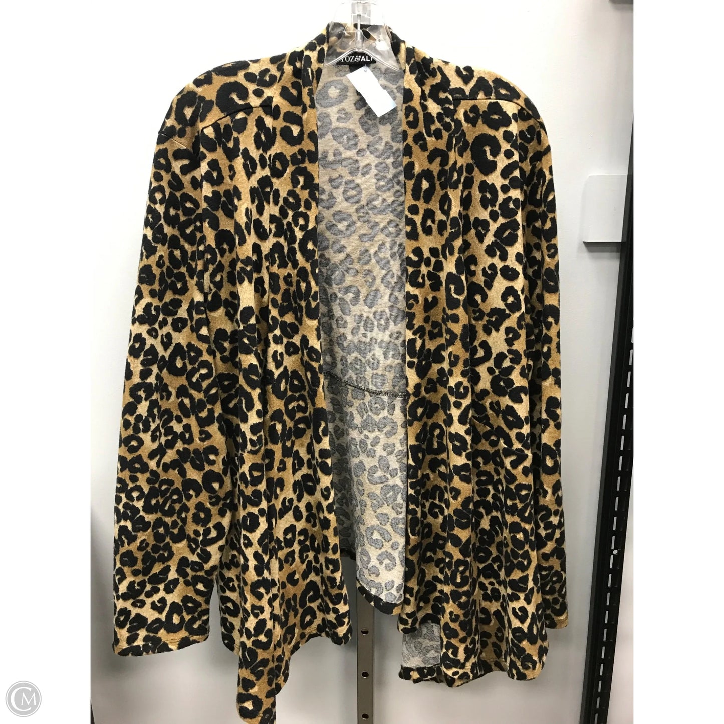 Cardigan By Roz And Ali In Animal Print, Size: 3x