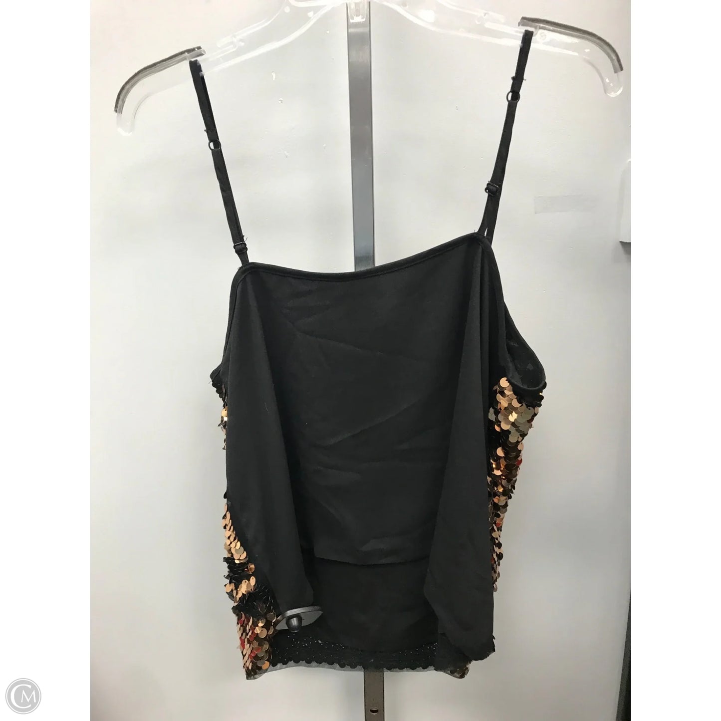 Top Sleeveless By New York And Co In Black & Gold, Size: M