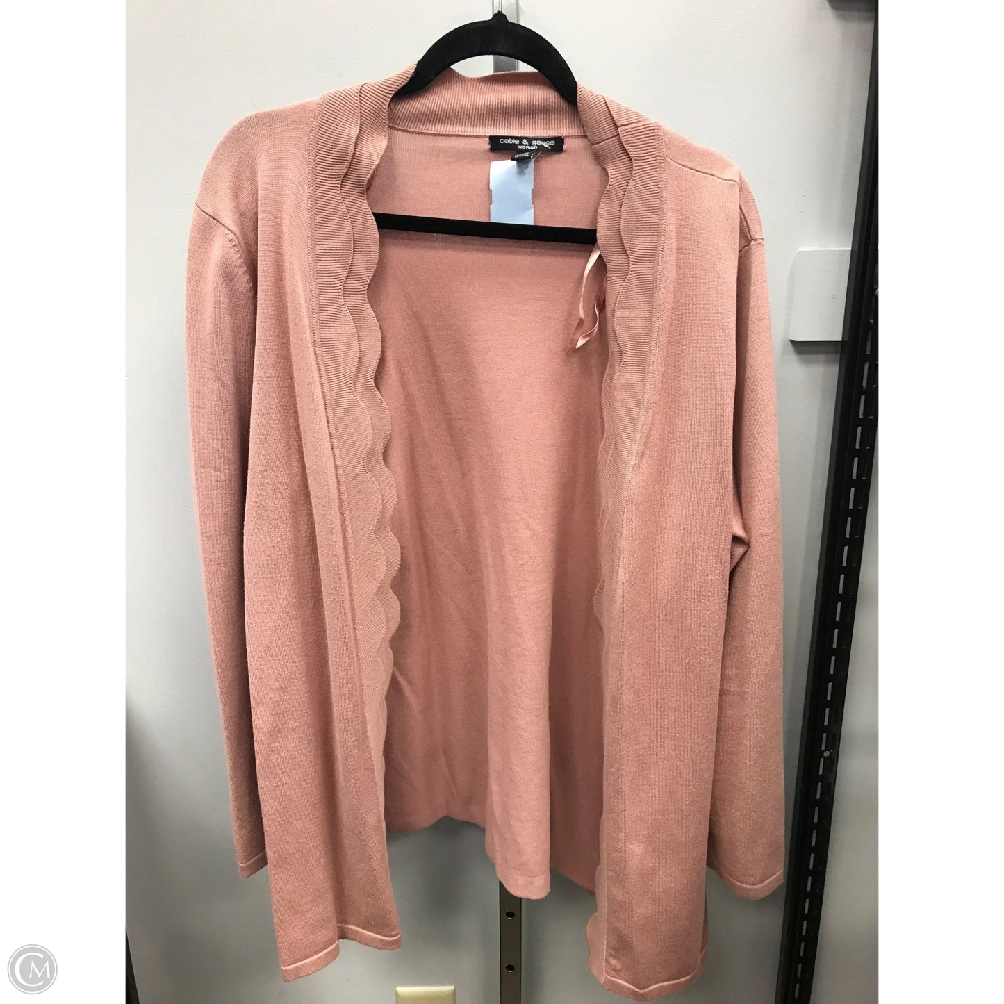 Cardigan By Cable And Gauge In Pink, Size: 1x