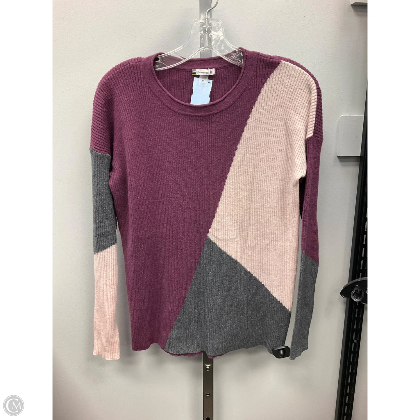 Sweater By Smartwool In Grey & Purple, Size: M