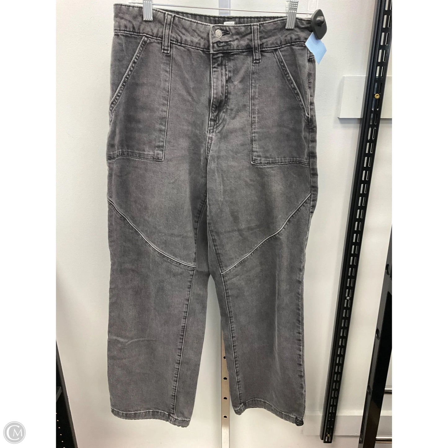 Jeans Wide Leg By Forever 21 In Grey Denim, Size: L