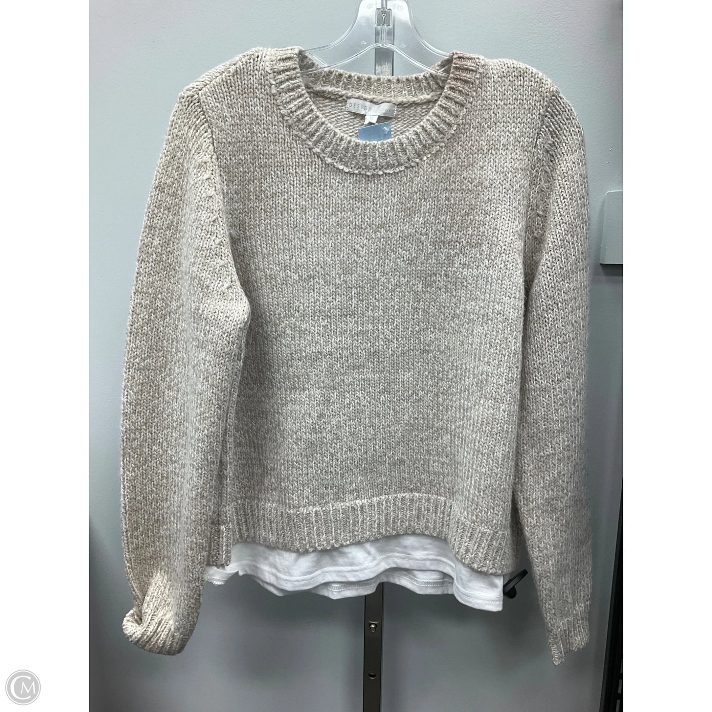 Sweater By Design History In Cream & White, Size: M
