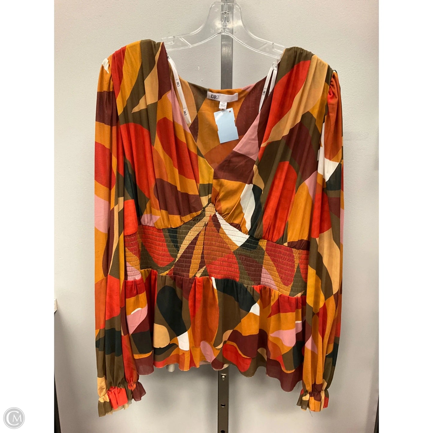 Blouse Long Sleeve By Dr2 In Multi-colored, Size: Xxl