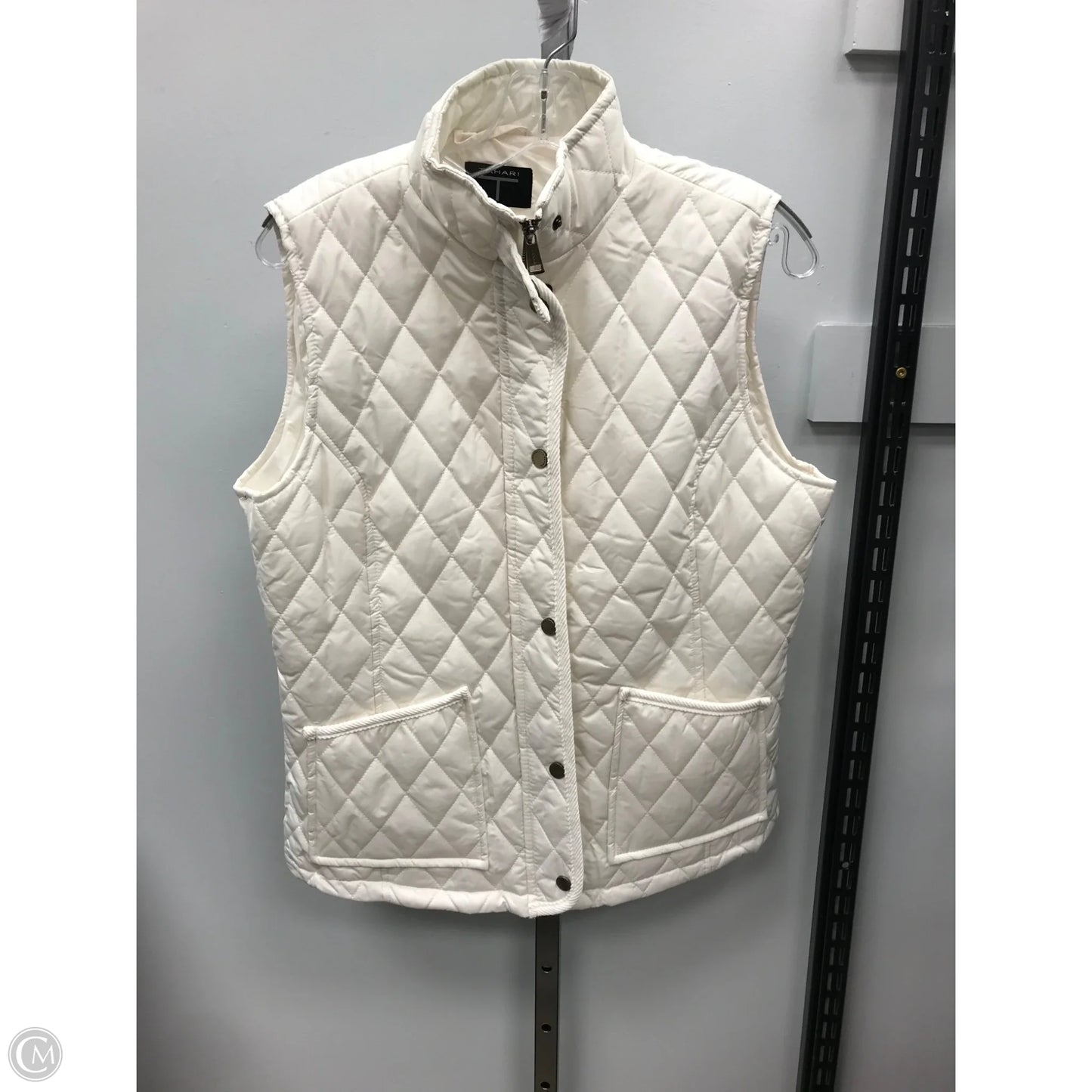 Vest Puffer & Quilted By Tahari In Cream, Size: M