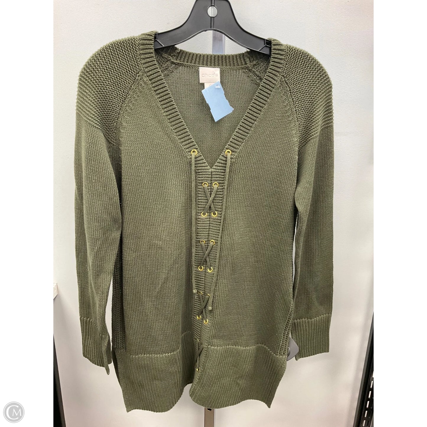 Sweater By Chicos In Green, Size: S
